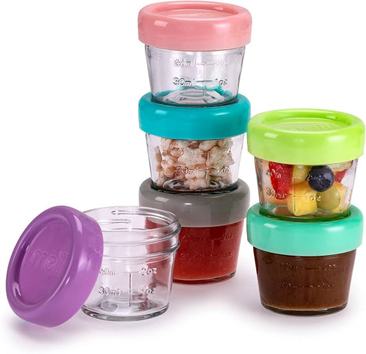 Pack 6 contenedores de comida de vidrio - Melii