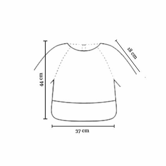 Babero impermeable en el centro (2-4 años) flores