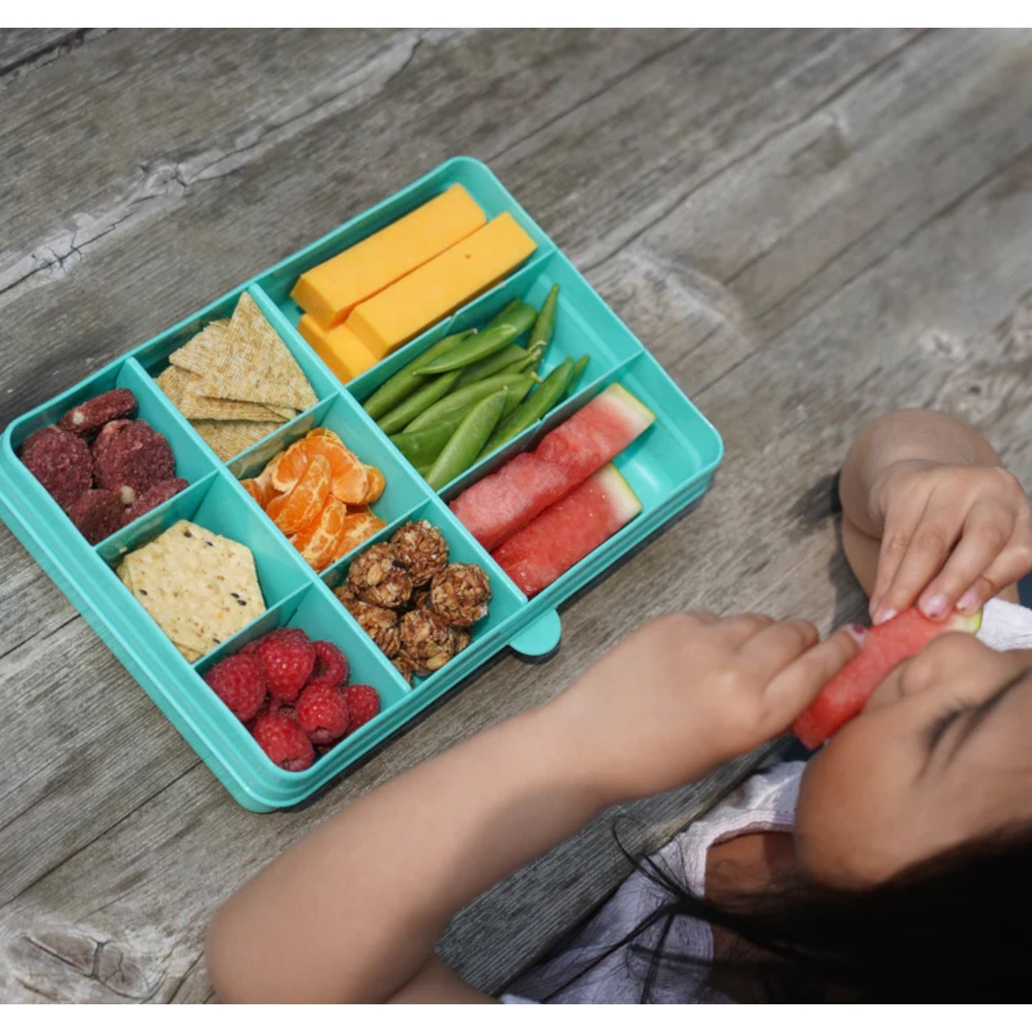 Caja contenedora para snacks celeste - Melii