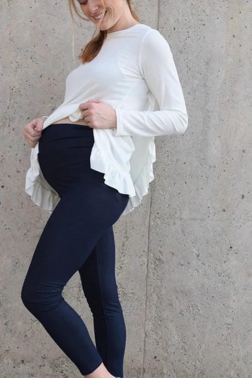Calza Maternal Clara Azul Denim Madremia talla S y M