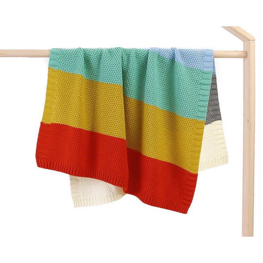 Manta tejida 6 Colores rojo - Espacio Materna