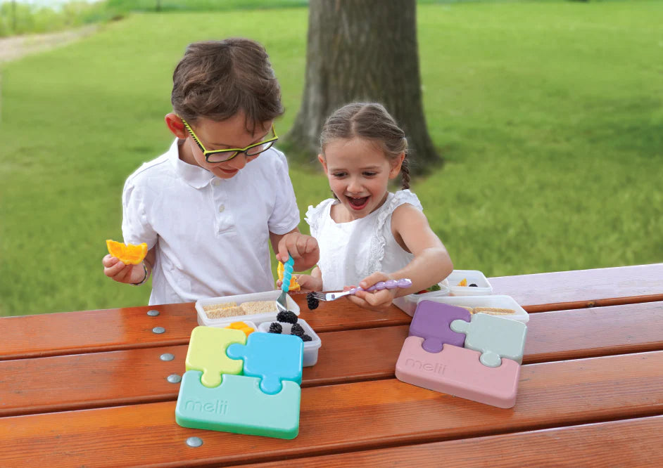Contenedor diseño puzzle verde - Melii