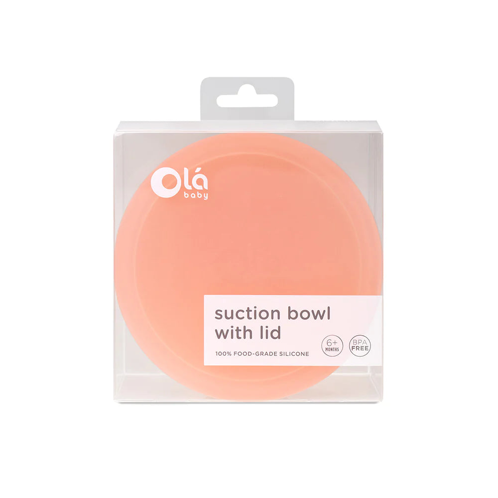 Bowl con succión y tapa coral - Olababy