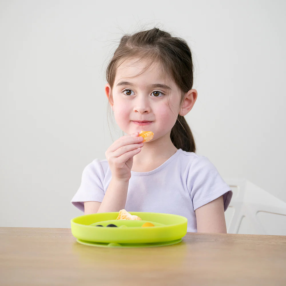 Plato con succión y divisiones color kiwi - Olababy