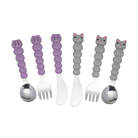 Set de 6 cubiertos diseño gato y bulldog - Melii