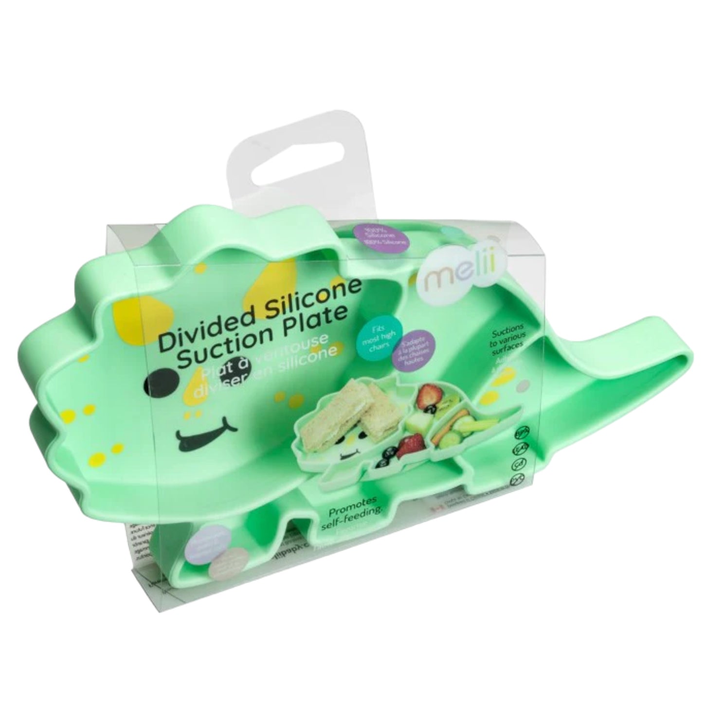 Plato de silicona con succión, diseño dinosaurio - Melii