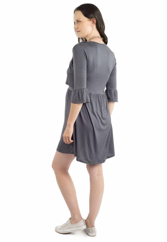 Vestido De Embarazo Y Lactancia Aurelia Gris Madremia Talla L