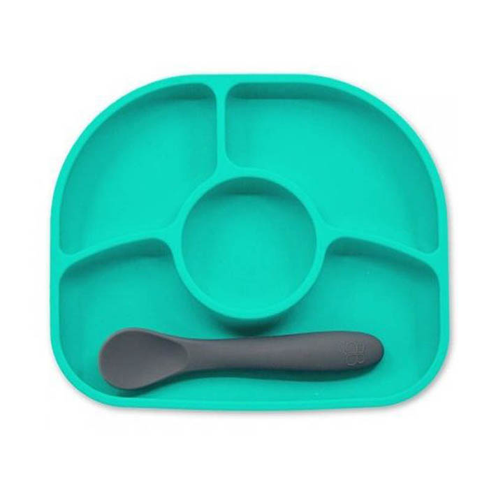 Set de plato y cuchara de silicona Yümi color Lima- Bblüv