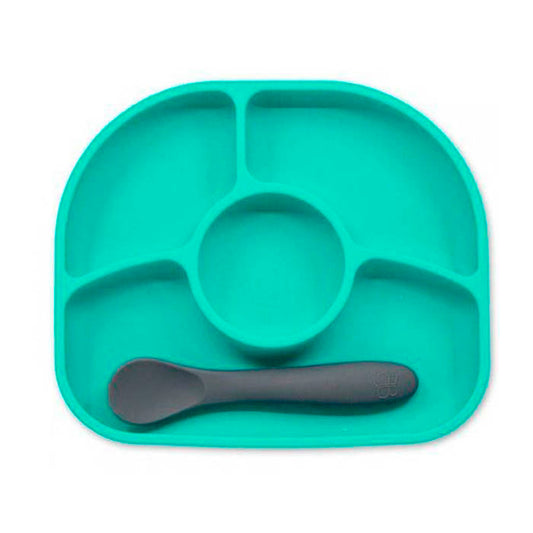 Set de plato y cuchara de silicona Yümi  color Lima- Bblüv