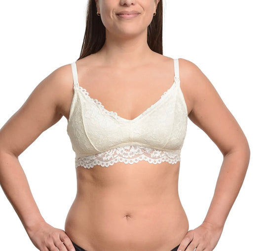 Sostén Lactancia encaje peto Blanco - talla L -Supermom