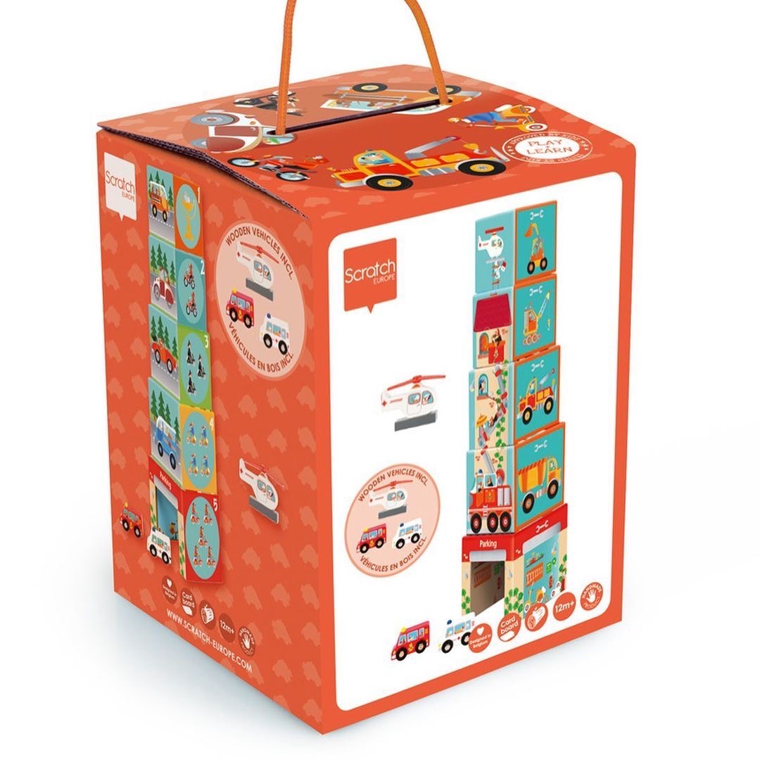 Cubos para Apilar, incluye autos - Scratch Europe