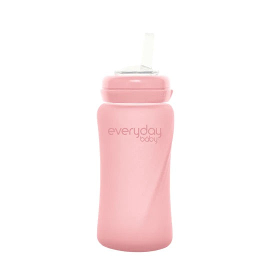 Mamadera de vidrio con bombilla, 240 ml, color gris Everyday Baby
