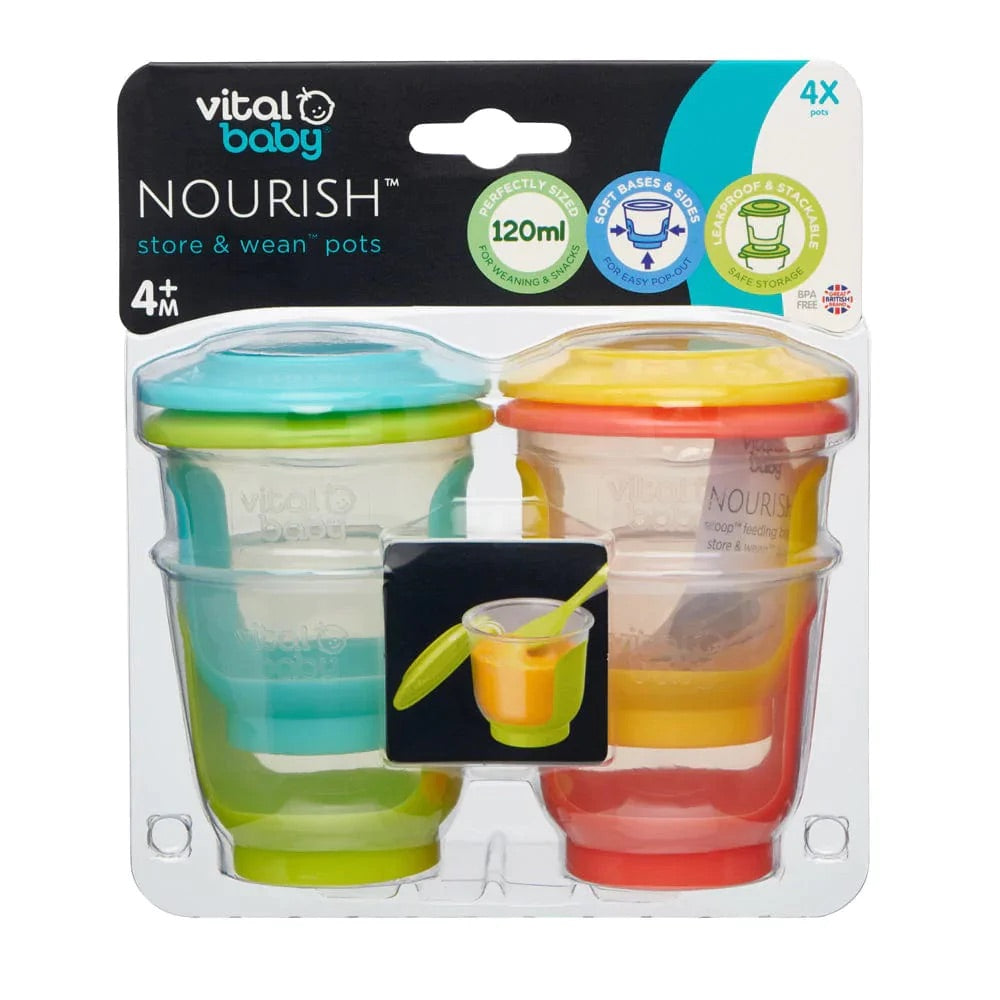 Pack de 4 pocillos de almacenamiento 120ml - Vital Baby