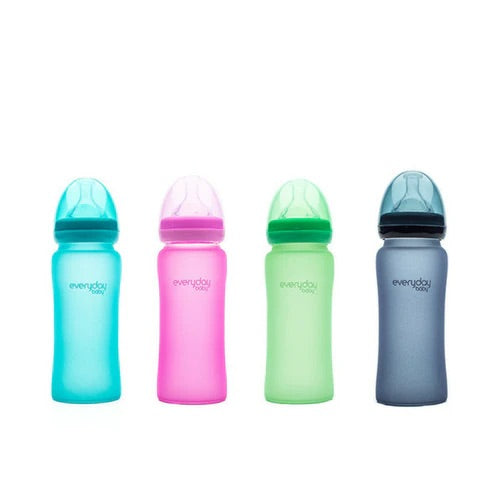 Mamadera de vidrio termosensible 240 ml, Everyday Baby