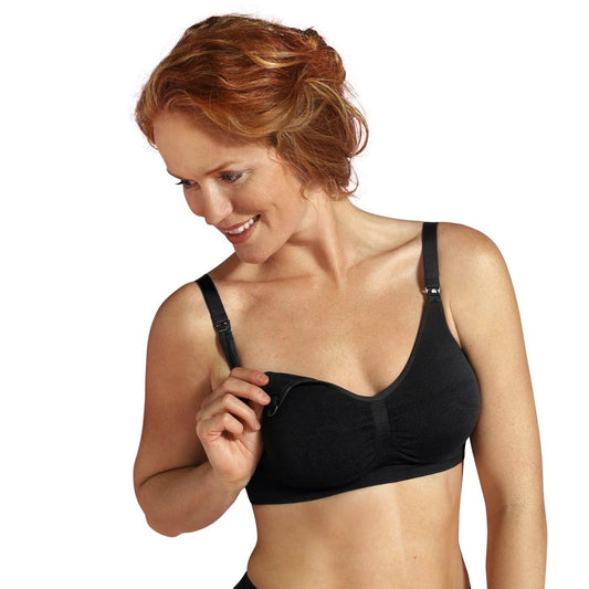 Sostén lactancia sin costura negro solo talla S - Carriwell