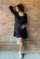 Vestido De Embarazo Y Lactancia Chloe negro manga 3/4