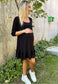 Vestido De Embarazo Y Lactancia Chloe negro manga 3/4