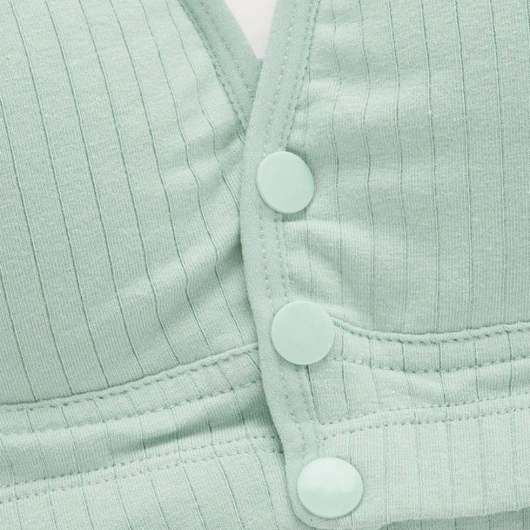 Sostén Lactancia algodón con botones delanteros - Verde