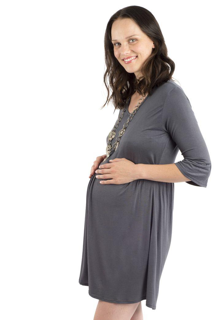 Vestido De Embarazo Y Lactancia Aurelia Gris Madremia