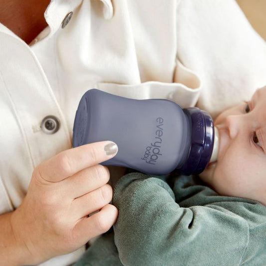 Mamadera termosensible de vidrio , 150 ml, color blueberry Everyday baby