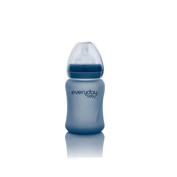 Mamadera termosensible de vidrio , 150 ml, color blueberry Everyday baby